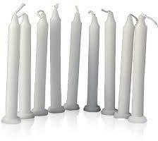 White Candle with Stand, Size : Standard