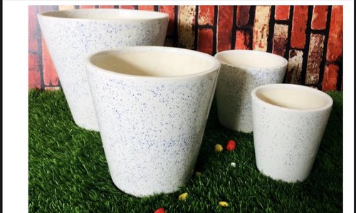 Plain Ceramic Pots Set, Shape : V