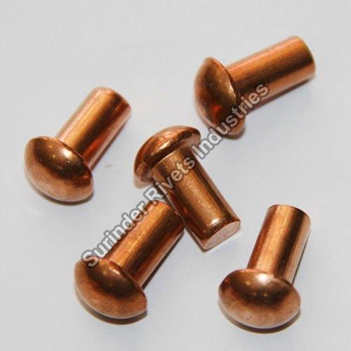 Polished Copper Rivets, for Fittngs Use, Length : Up to 50 mm