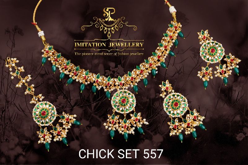 SP Imitation Polished 557 Chick Necklace Set, Purity : VVS2