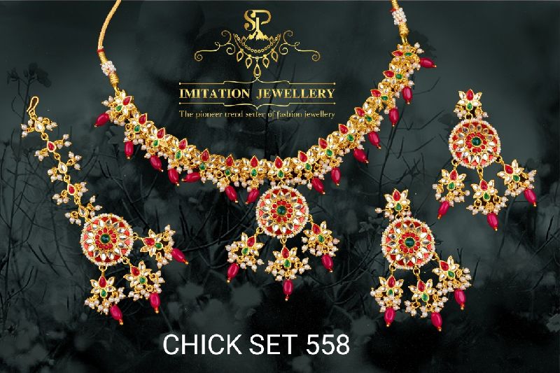 SP Imitation Polished 558 Chick Necklace Set, Purity : VVS2