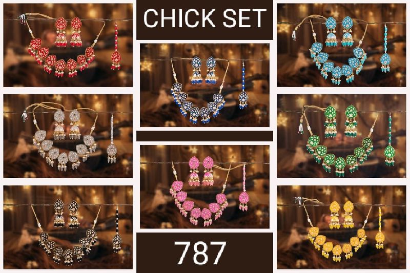 SP Imitation Polished 787 Chick Necklace Set, Purity : VVS2