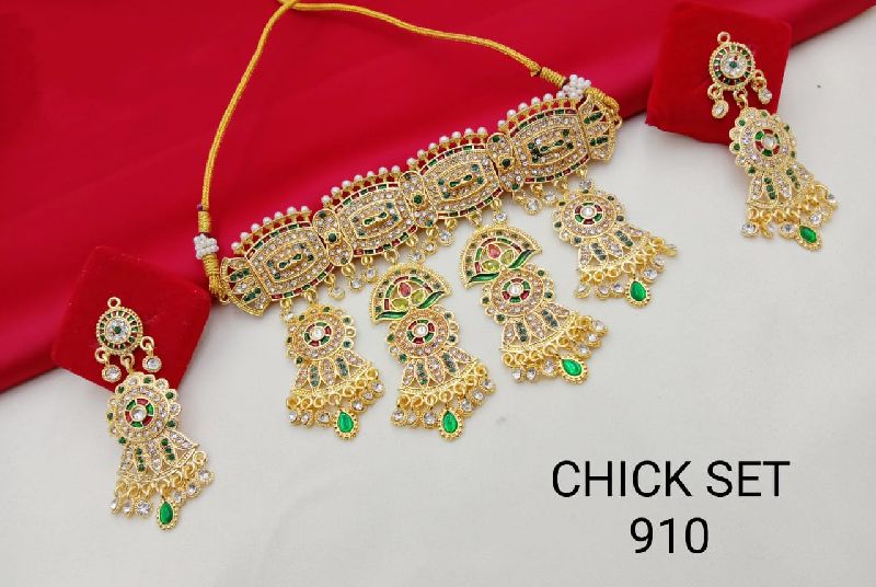 SP Imitation Polished 910 Chick Necklace Set, Purity : VVS1
