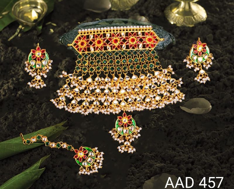 AAD 457 Kumdan Necklace Set, Purity : VVS2