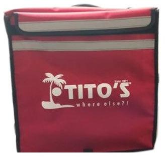 Printed Polyester Titos Food Delivery Bag, Feature : Disposable, Durable, Eco Friendly, High Grip