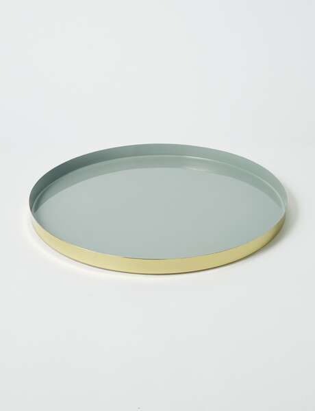 A.R.INTERNATIONAL ROUND IRON Metal Enamel Tray, for Serving Food, TABLETOP DECOR, Size : Multisize, 12