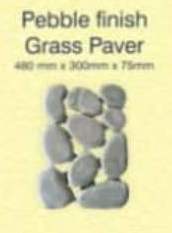 Concrete Pebble Finish Grass Paver, Color : Grey