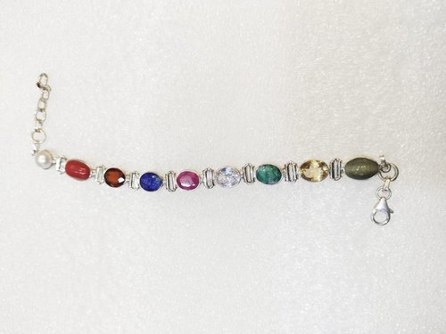 Silver Gemstone Bracelet