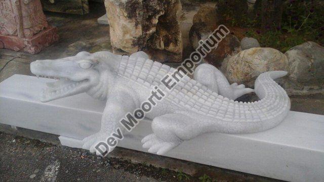 Marble Crocodile Statue