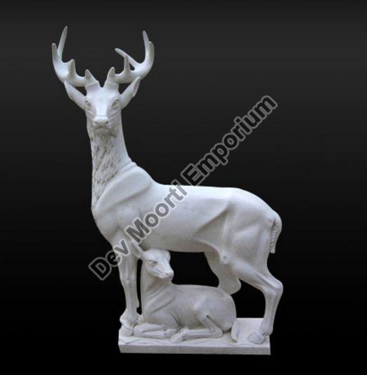 Marble Deer Statue, Packaging Type : Cardboard Box