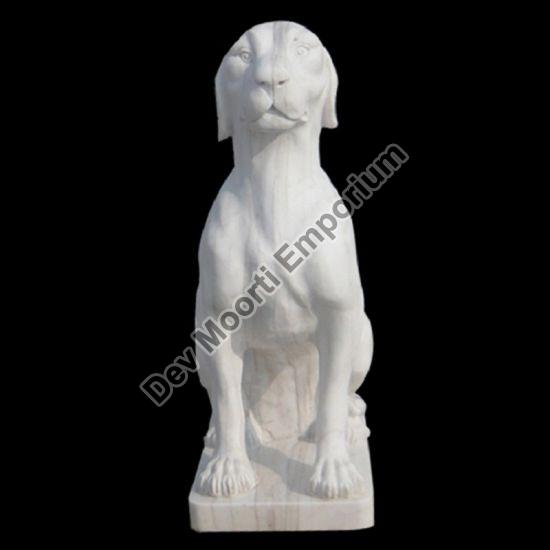 Polished Marble Dog Statue, Pattern : Plain