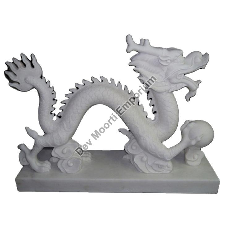 Powder Coated Marble Dragon Statue, for Garden, Shape : Round