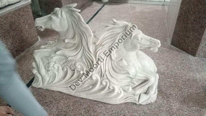 Marble Horse Head Statue