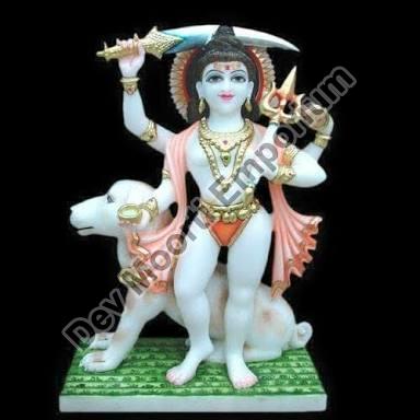 Printed Color Coated Marble Kal Bhairav Statue, Packaging Type : Carton Box