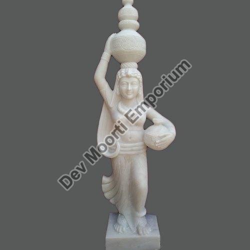 Carved Polished Marble Lady Statue, Packaging Type : Cardboard Box