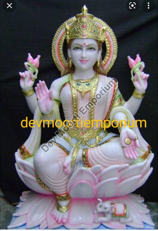 Marble Laxmi Mata Statue, for Temple, Pattern : Printed