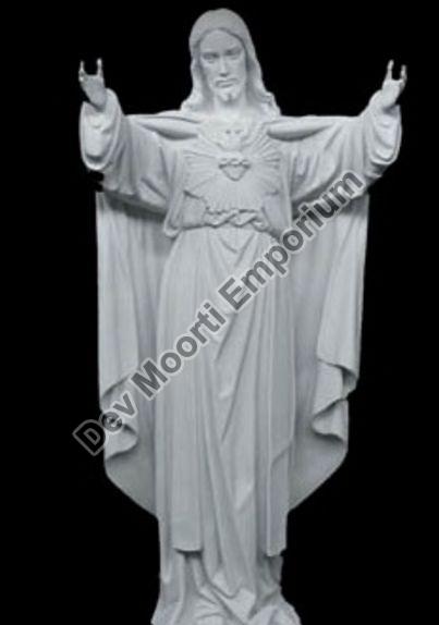 Polished Printed Marble Lord Jesus Statue, Packaging Type : Wooden Box