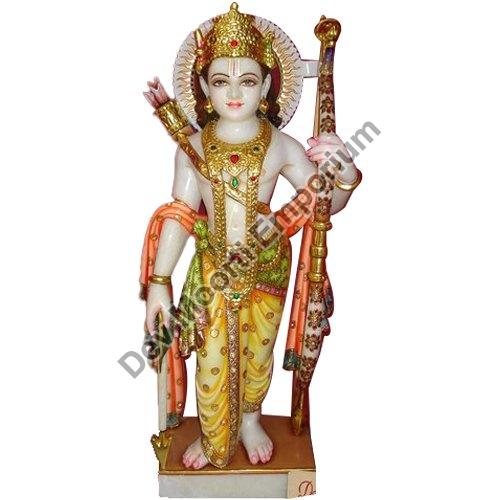 Marble Lord Rama Statue, for Temple, Technique : Handmade