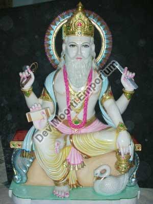Marble Lord Vishwakarma Statue, Style Type : Religious