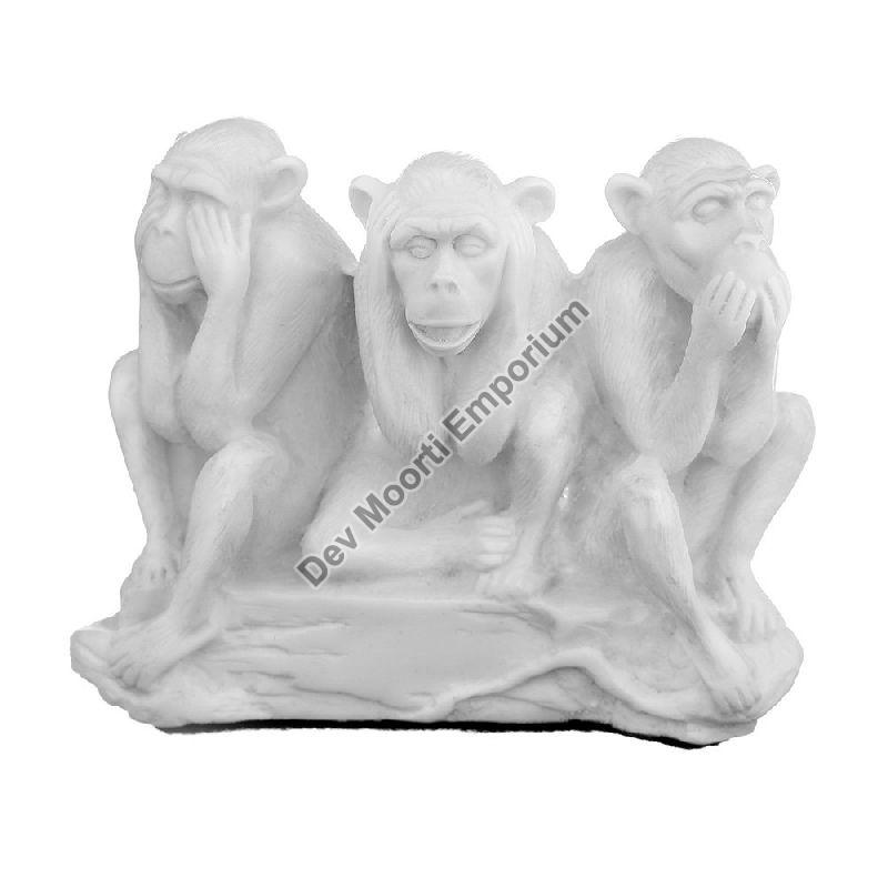 Marble Monkey Statue, for Interior Decor, Pattern : Carved