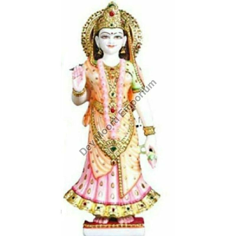 Marble Radha Rani Statue, for Religious Purpose, Pattern : Carved