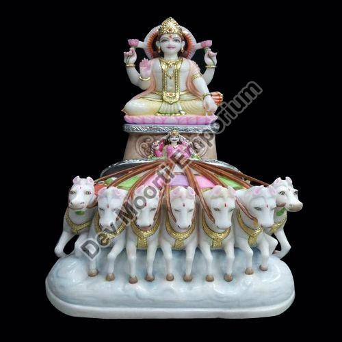 Marble Surya Dev Graha Statue, Packaging Type : Thermocol Box