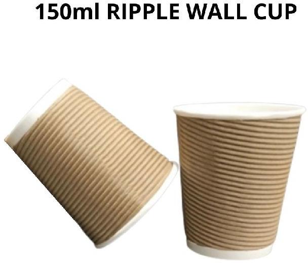 Paper 150ml Ripple Wall Cups, for Tea, Feature : Eco Friendly, Flawless Finish, Good Qaulity, Machine Made