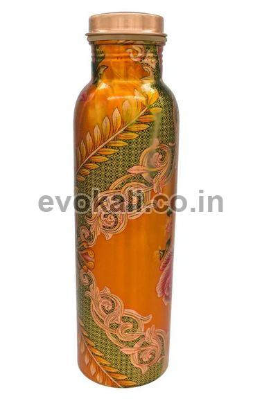 Printed Copper Water Bottle, Dimension : 28 × 8 × 8 cm