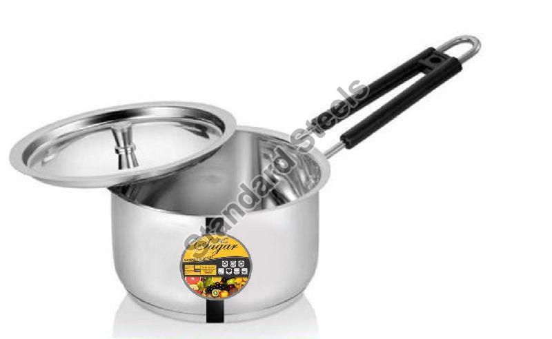 AG Sagar Coated stainless steel sauce pan, Color : Silver