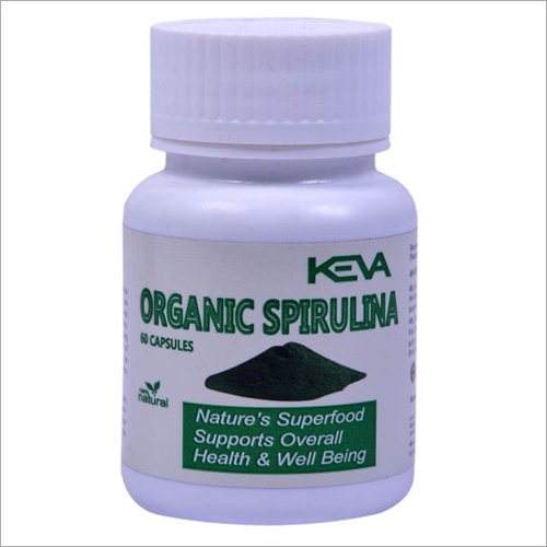 Keva Organic Spirulina Capsules, for Supplement Diet, Certification : FSSAI Certified