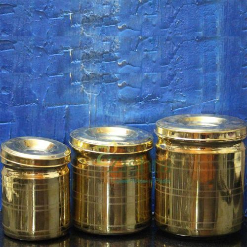 Brass Storage Containers, Storage Capacity : 0.5-0.6, 1.0-1.1, 1.9-2.1 Kg