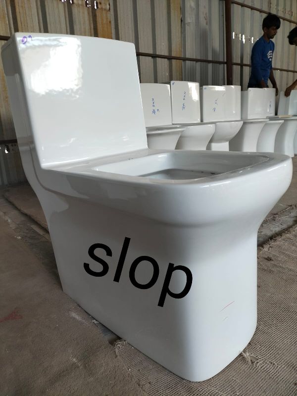 Multishape Slop One Piece Toilet Seat, Color : White