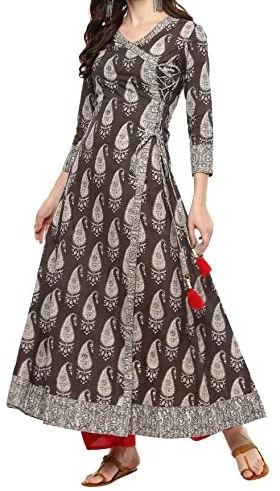 Printed Ladies Cotton Angrakha Kurti, Occasion : Casual Wear, Party Wear