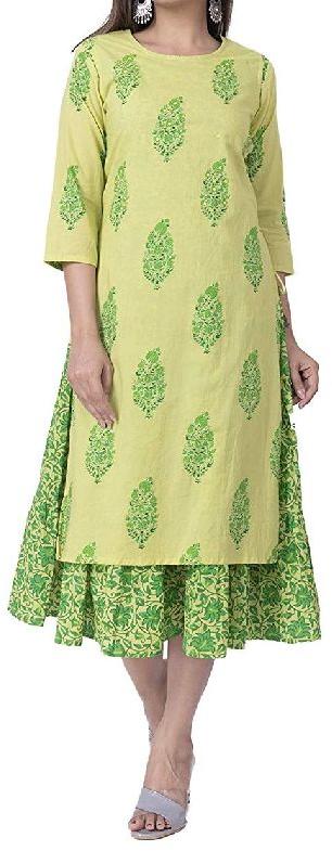 Ladies Cotton Double Layered Kurti, Occasion : Casual Wear, Formal Wear, Party Wear