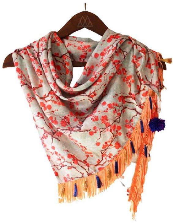Cotton Printed Triangle Scarves, Gender : Female