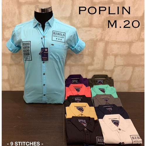 Men Poplin Printed Shirt, Occasion : Casual Wear