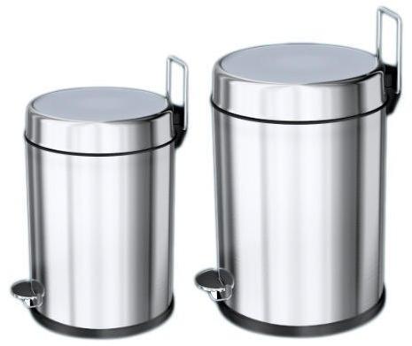 Stainless Steel Foot Operated Dustbin, Color : Silver