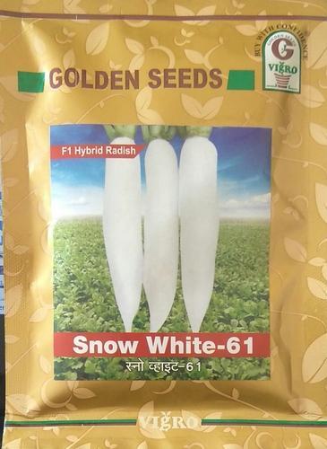 Radish Seeds Snow White -61, Packaging Size : 10GM