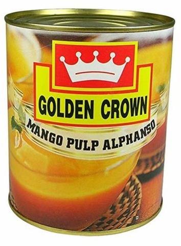 Golden Crown Alphonso Mango Pulp, Packaging Type : Tin