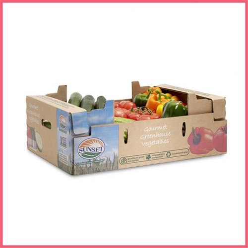 Printed Vegetable Corrugated Box, Color : Multicolored