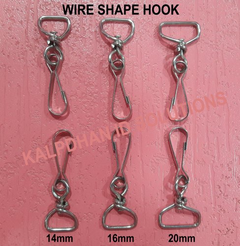 Metal nickel plated shiny Lanyard Wire Snap Hooks, Size : 12/16/20mm