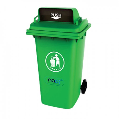 100% Pure Virgin HDPE Wheeled Plastic Dustbin, Color : Green
