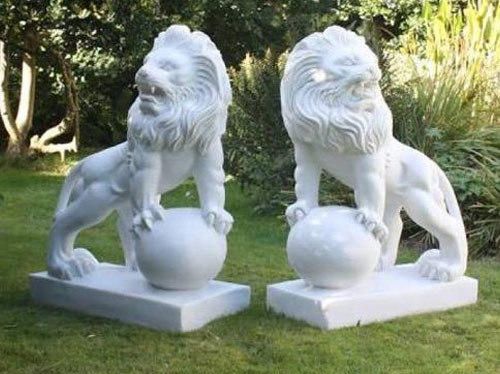 Aaliya Stones Marble Lion Statue, for Exterior Decor, Packaging Type : Carton Box