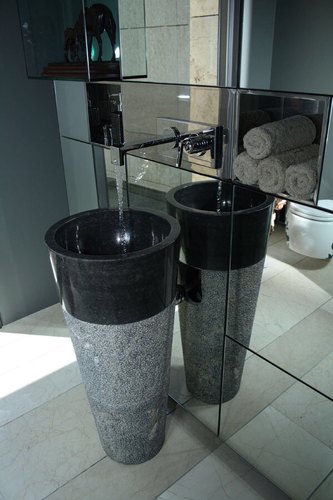 Aaliya Stones Polished Marble Pedestal Wash Basin, for Home, Hotel, Pattern : Plain