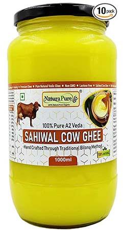 Naturapure Ls 100% Pure A2 Desi Sahiwal Cow Ghee - Made By Traditional Bilona Method 1000ml.