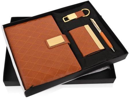 4 in 1 Corporate Gift Set, Color : Brown