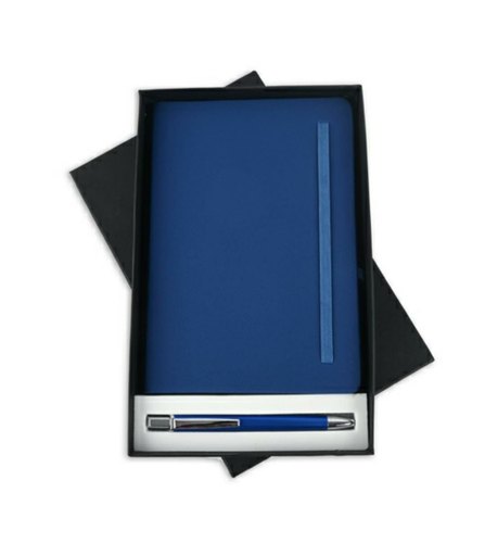 Panazone Corporate Paper Leather Diary with Pen, Color : Blue, Black