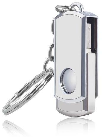 Metal Keychain USB Pen Drive, Color : Silver