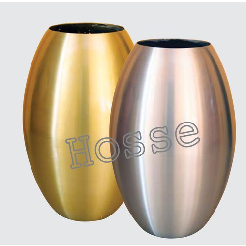 Plain Gold Silver Polished Aluminium Flower Vase, Packaging Type : Box