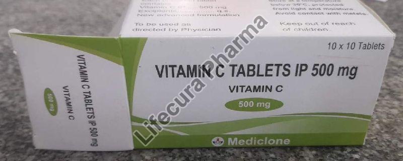 Mediclone Vitamin C 500mg Tablets, for Hospital, Clinical